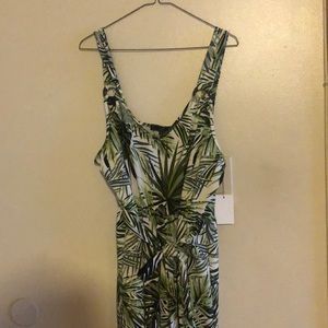 Green palm tree style jumpsuit